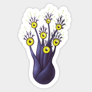 Tree Monster With Yellow Eyes Sticker